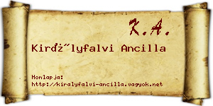 Királyfalvi Ancilla névjegykártya